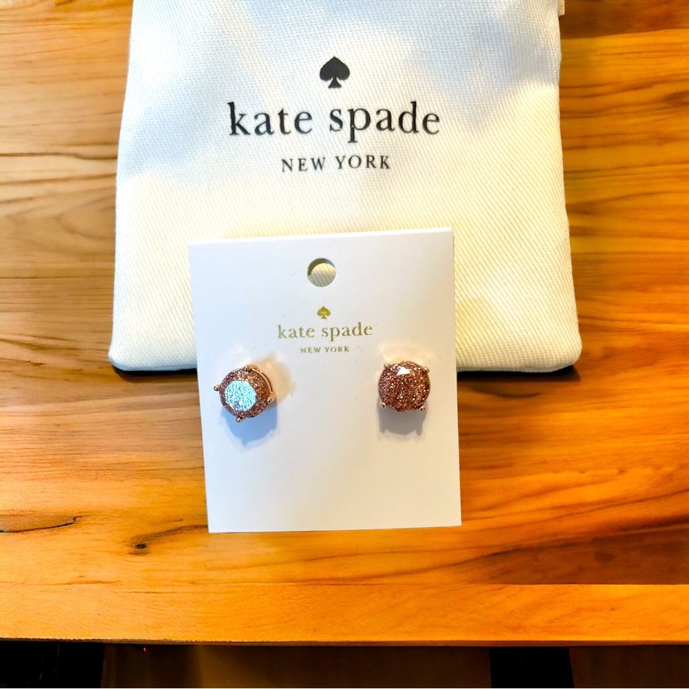 Kate Spade Rose Gold Sparkle Stud Earrings
